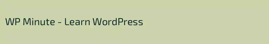 WP Minute - Learn WordPress